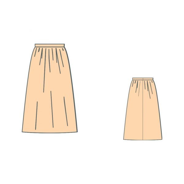 πατρόν φούστα μιντι, sewing pattern midi skirt