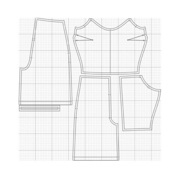 Ολόσωμη βερμούδα πατρόν - Shorts pattern