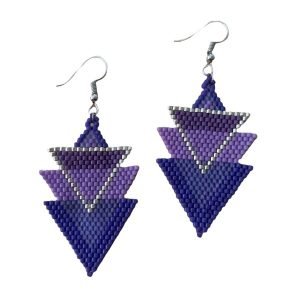σκουλαρίκια με χάντρες Miyuki σε 4 αποχρώσεις του μωβ / shades of purple