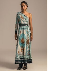 Φόρεμα με έναν ώμο με tribal print σε γήινες αποχρώσεις από την Peace + Chaos