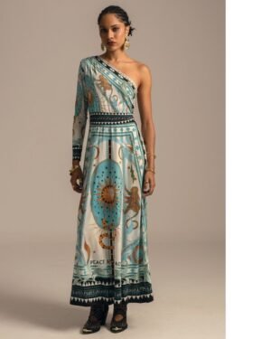 Φόρεμα με έναν ώμο με tribal print σε γήινες αποχρώσεις από την Peace + Chaos
