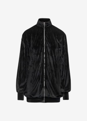 Bomber Jacket in Black Velour