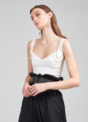 Bustier In White Crepe