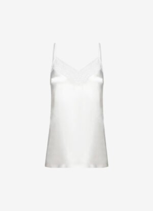 Camisole with Mesh Panels in White