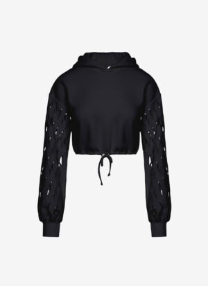 Cropped Hoodie in Black