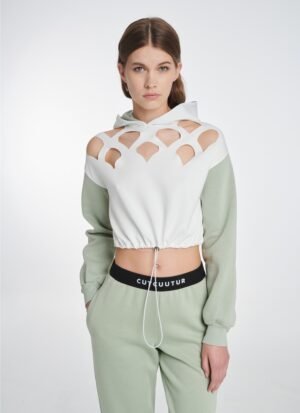 Cropped Hoodie in Mint