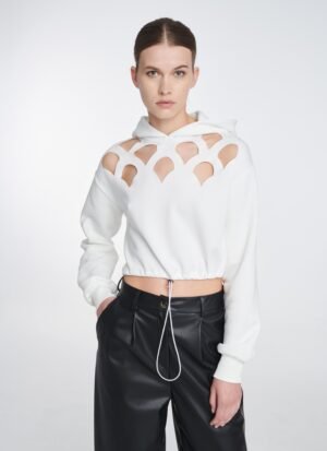 Cropped Hoodie in White
