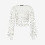 Cropped Long-Sleeved Top in White