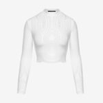 Cropped Long-Sleeved Top in White
