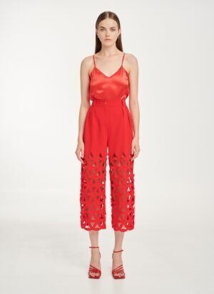Cropped Pants in Red