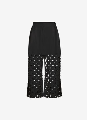 Cropped Pleated Pants in Black