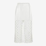 Cropped Pleated Pants in White