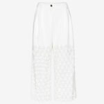 Cropped Pleated Pants in White