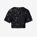 Cropped T-Shirt with Reglan Sleeves In Black