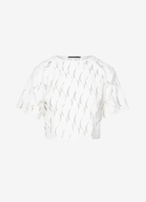 Cropped T-Shirt with Reglan Sleeves In White