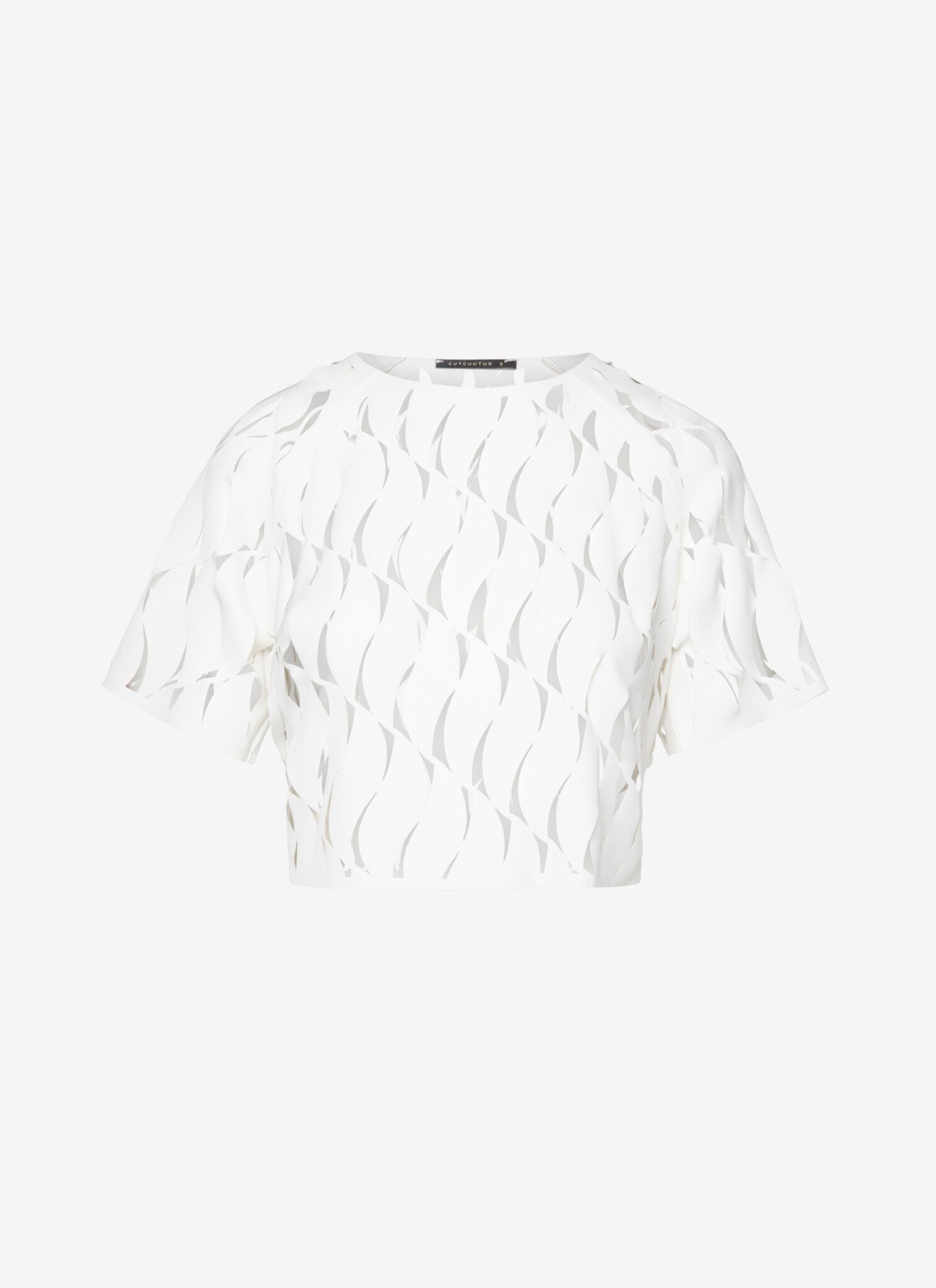 Cropped T-Shirt with Reglan Sleeves In White