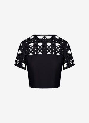 Cropped T-shirt in Black