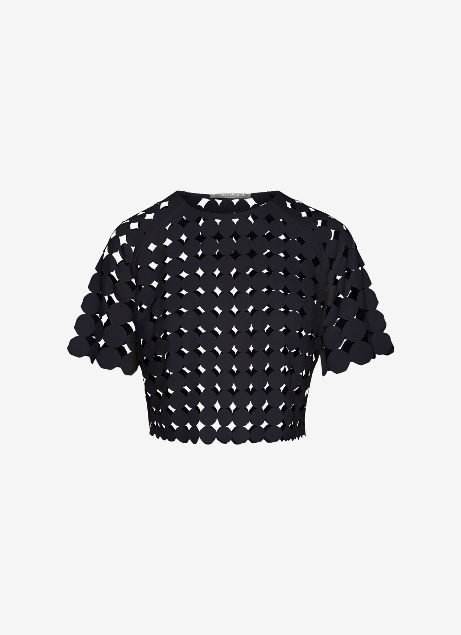 Cropped T-shirt with Reglan Sleeves in Black