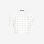 Cropped T-shirt with Reglan Sleeves in White