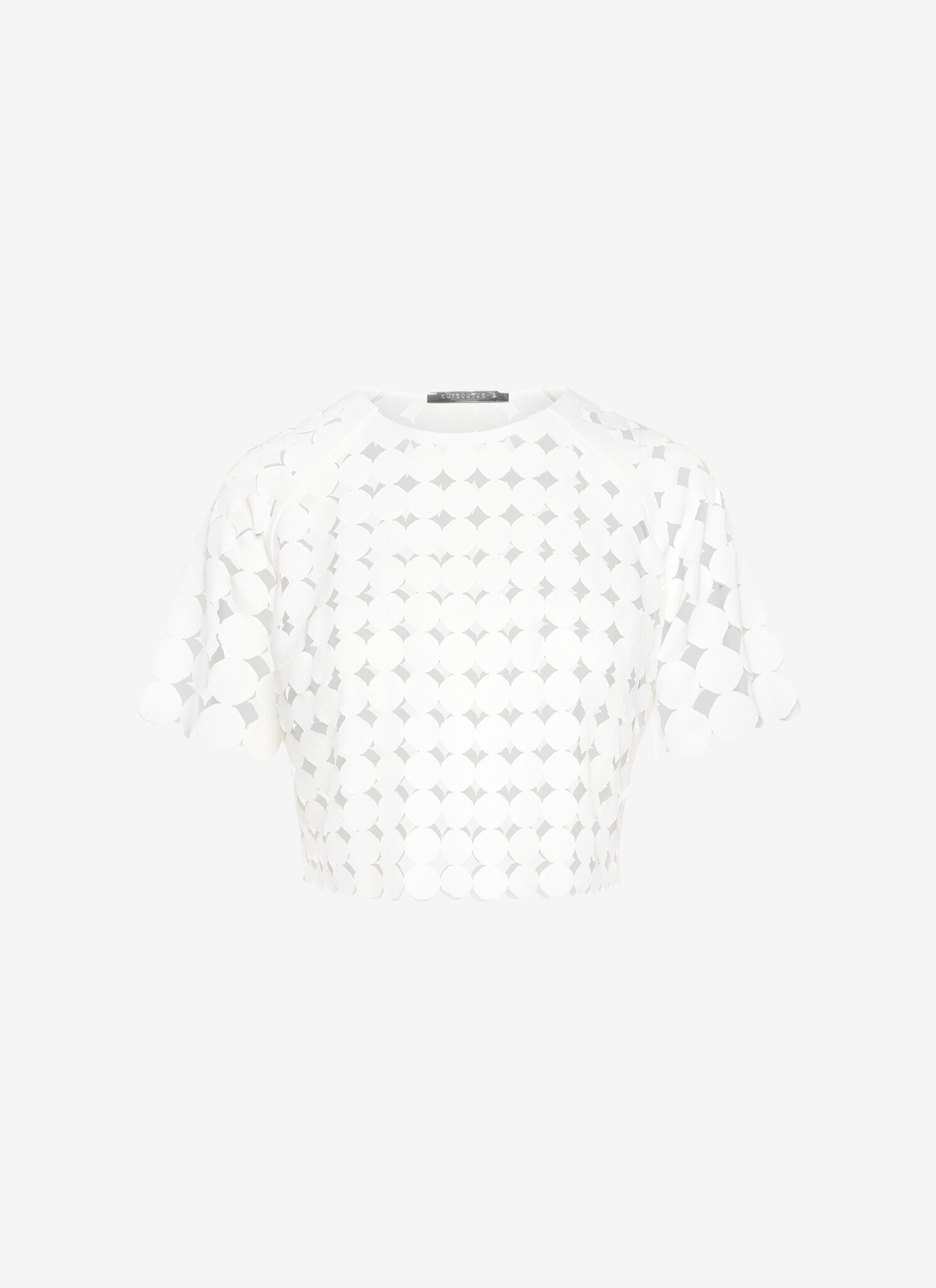 Cropped T-shirt with Reglan Sleeves in White