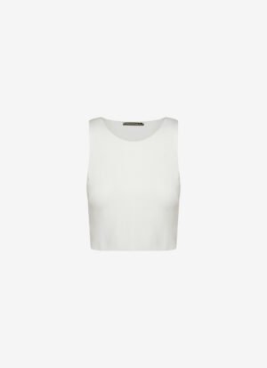 Cropped Tank-Top In White Light Scuba