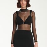 Crystal embellished Brallete Top In Black