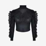Eco-Leather Long-Sleeved Top