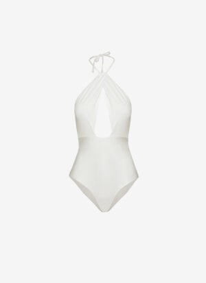 Halter Neck Bodysuit in White