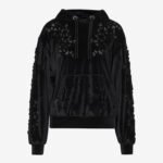 Hoodie in Black Velour