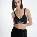 Logo Bralette Top in Black