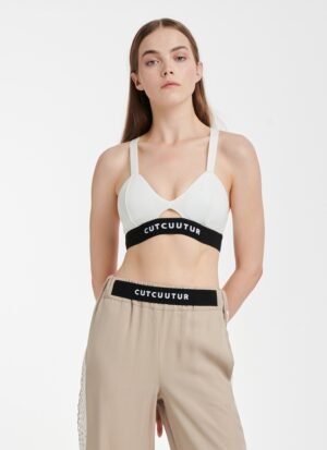 Logo Bralette Top in White