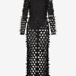 Long Sleeved Column Dress in Black