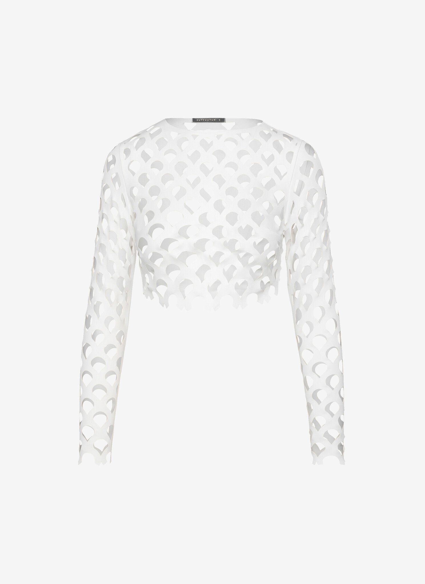 Long Sleeved Cropped Top in White