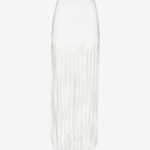 Maxi Skirt with Fringes in White