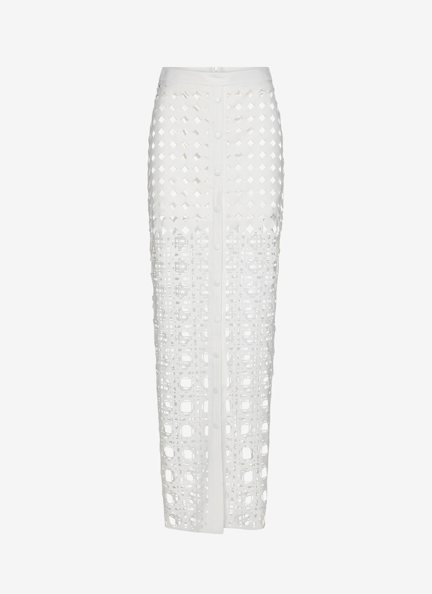 Maxi Skirt with Front Slit in White