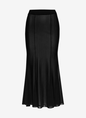 Mesh Maxi Skirt in Black