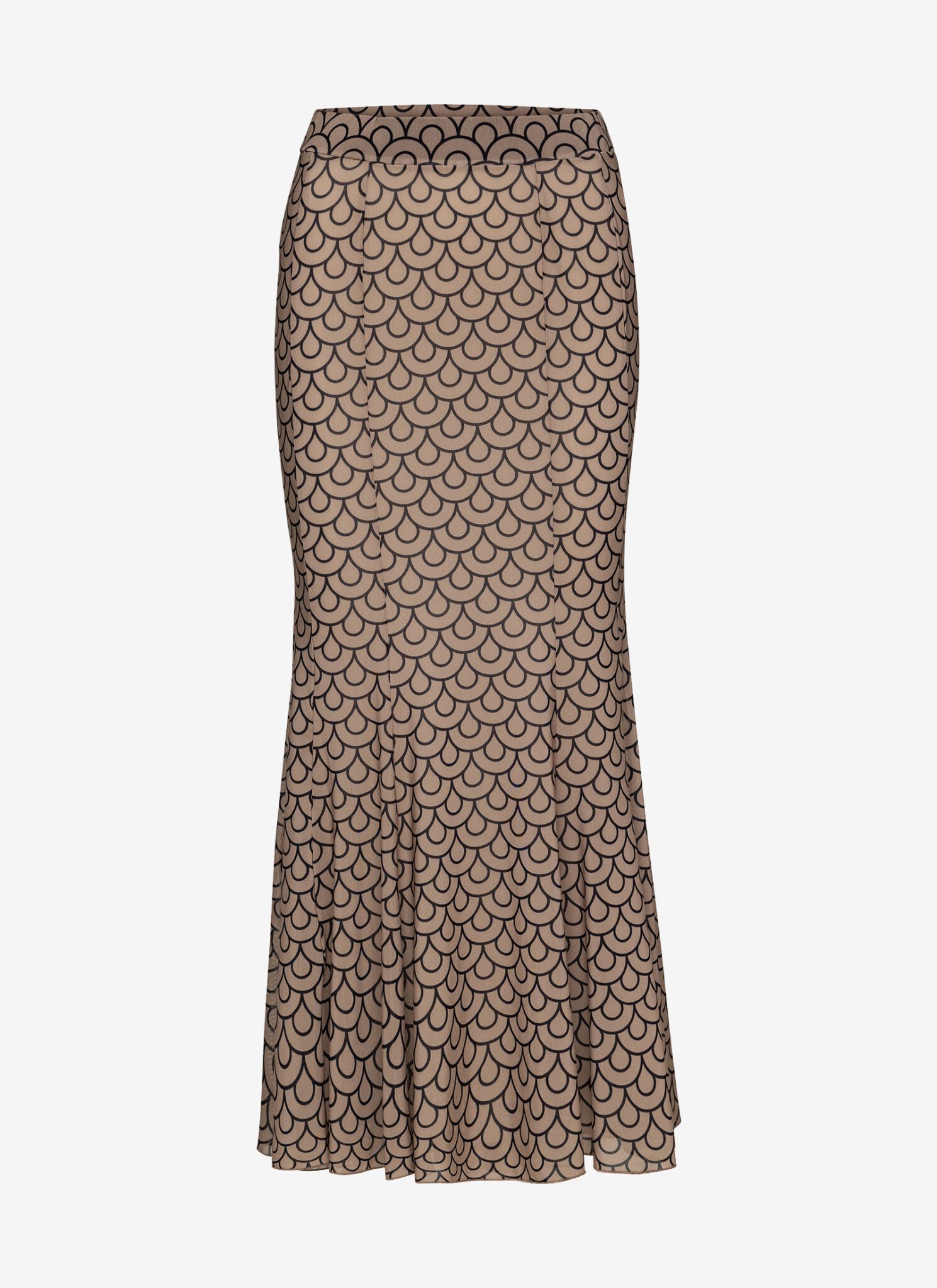 Mesh Maxi Skirt in Nude Print