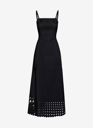 Midi A-Line Dress in Black