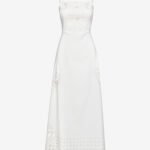 Midi A-Line Dress in White