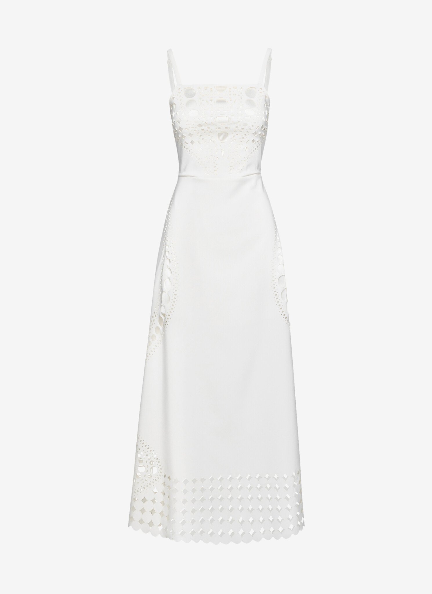 Midi A-Line Dress in White