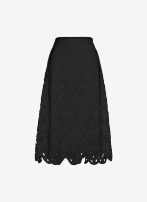 Midi A-Line Skirt in Black