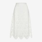 Midi A-Line Skirt in White