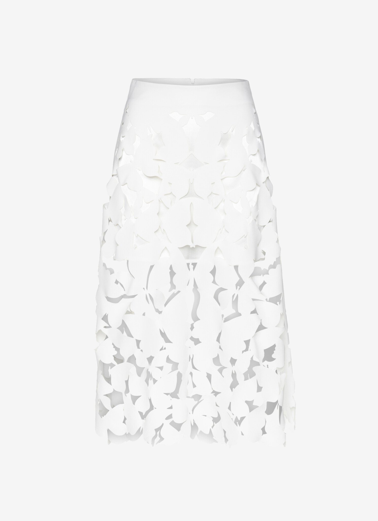 Midi A-Line Skirt in White