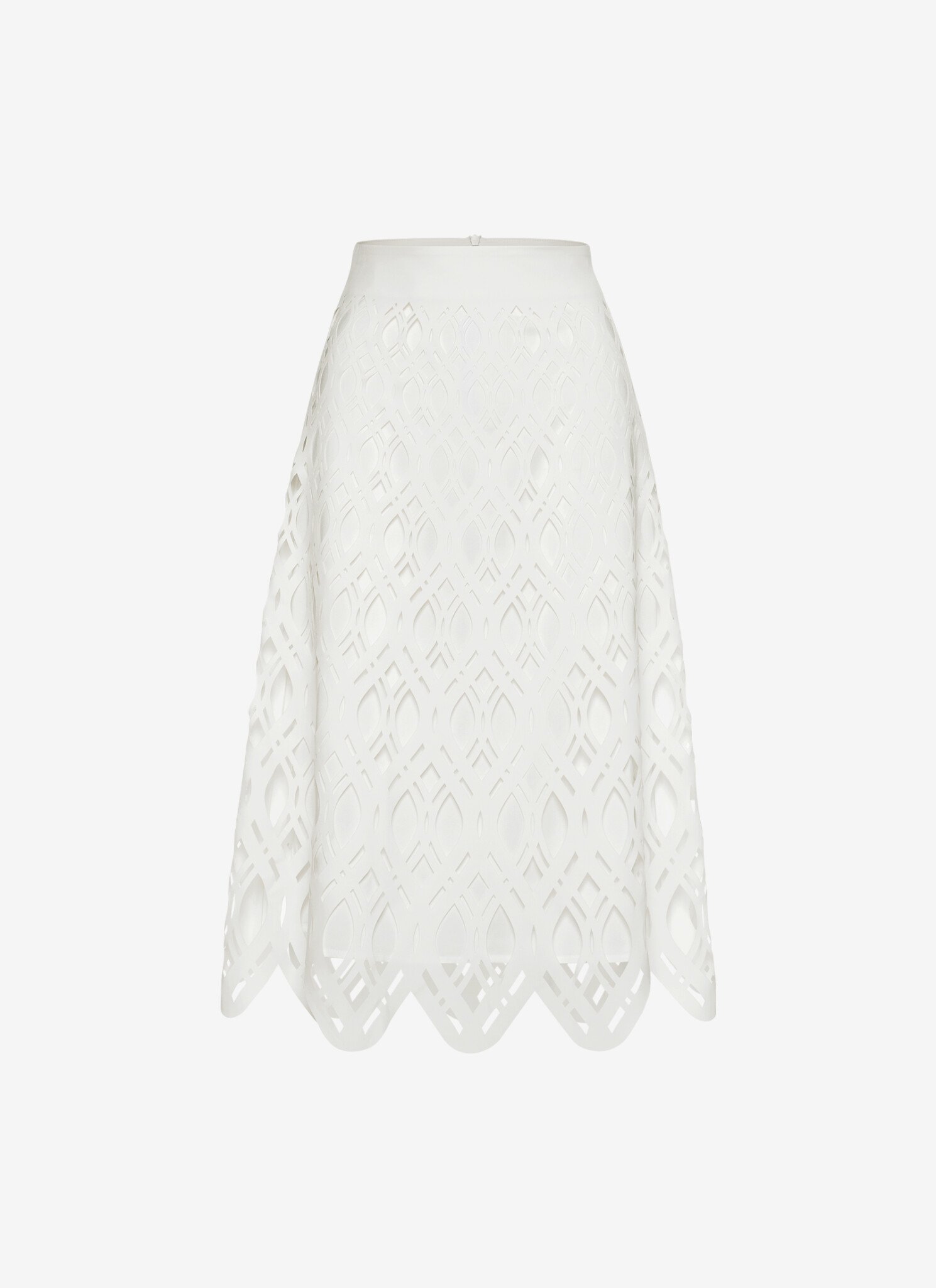 Midi A-Line Skirt in White