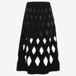 Midi A-line Skirt In Black