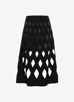 Midi A-line Skirt In Black