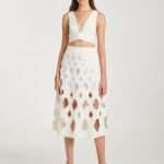 Midi Skirt In White Crepe