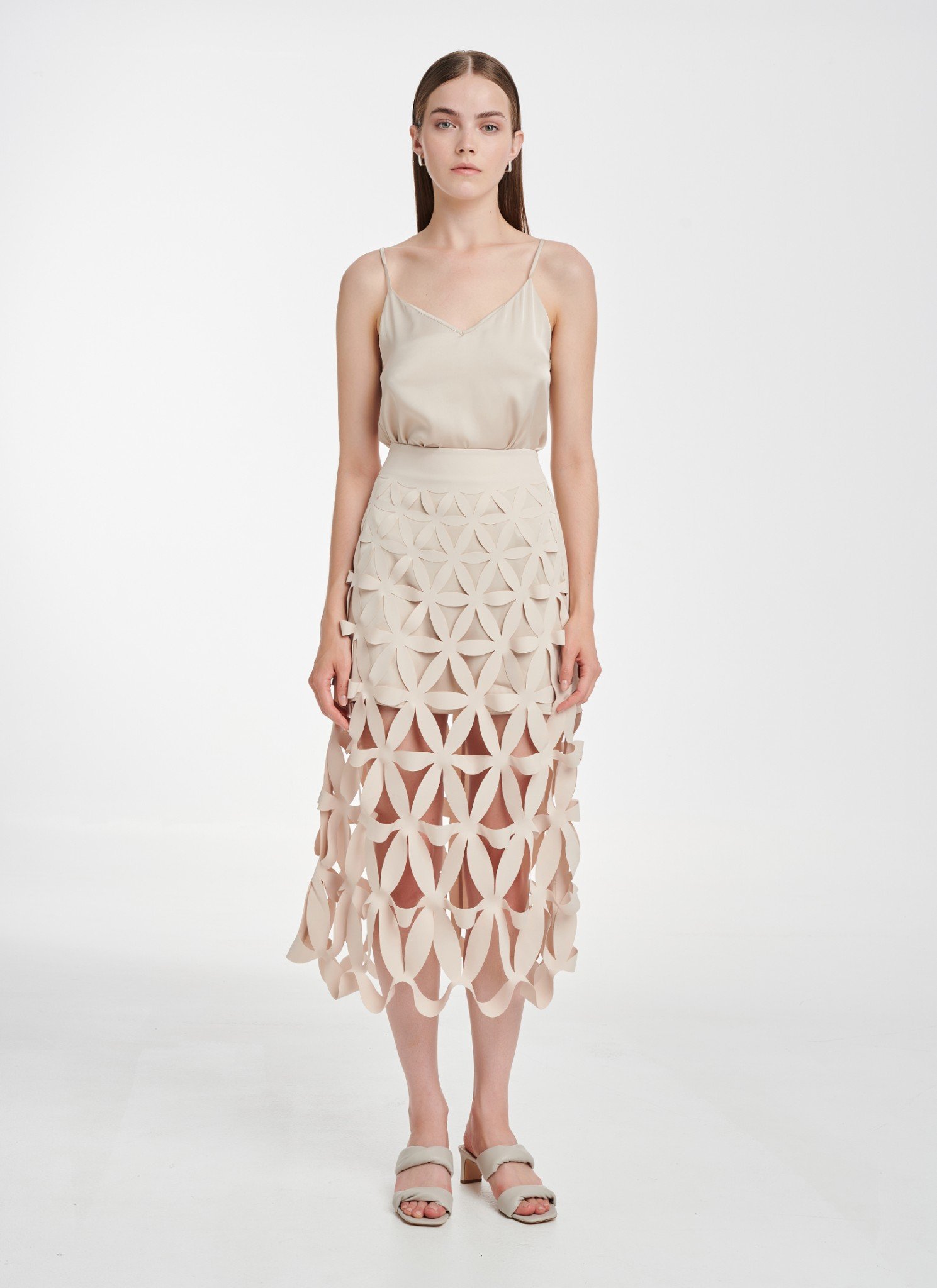 Midi Skirt in Beige