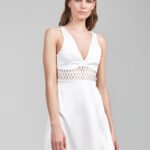 Mini Dress In White Silk