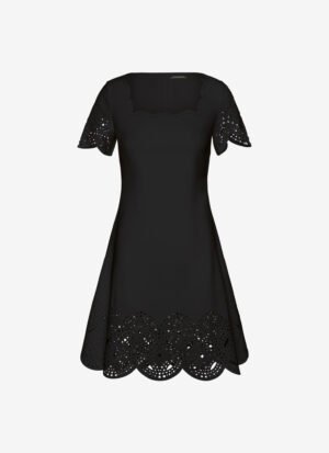 Mini Short-Sleeved Dress in Black